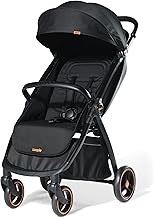 LuvLap City Baby Stroller/Buggy, Lightweight, Compact & Travel Friendly Baby pram, for 6-36 Months Baby, 5 Point Safety Harness, Adjustable seat Recline, extendable Canopy, 15Kg Capacity (Black)