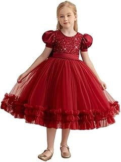 Superstar Girls' Sequin & Tulle Party Frock | Ruffled Skirt | Special Occasion Dress | 2-8 Years