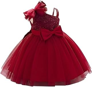 Niren Enterprise Barbet Sequence Embroidered Net Flaired Sleeve Less Baby Knee Length Girl's Frock